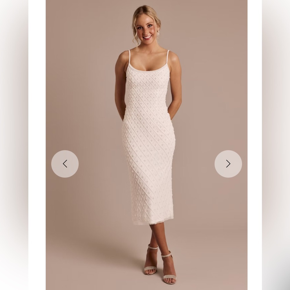 DB Studio Pearl Beaded Scoop Neck Midi Dress (8)